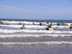 Surfing on Croyde Beach